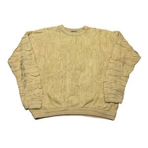 Vintage 90s Tundra 3D Textured Cotton Knit Chunky Sweater Men's Large